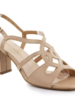 Béžové dámske sandále na podpätku Sergio Leone SK884
