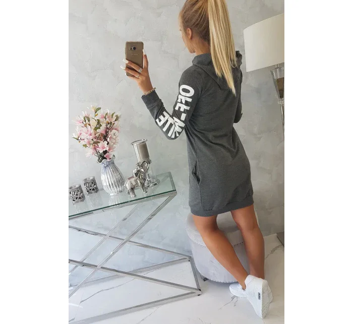 Off White šaty graphite melange