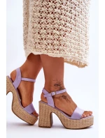 Wygodne Zamszowe Sandały Na Masywnym Słupku Fioletowe Elishia Wygodne Zamszowe Sandały Na Masywnym Słupku Fioletowe Elishia