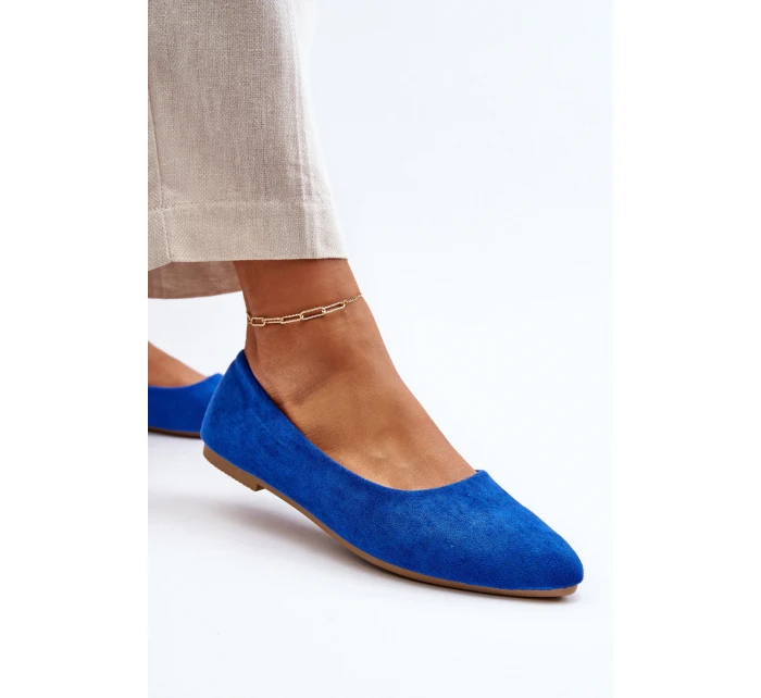 Dámské modré semišové baleríny model 21651619 - EVENTO