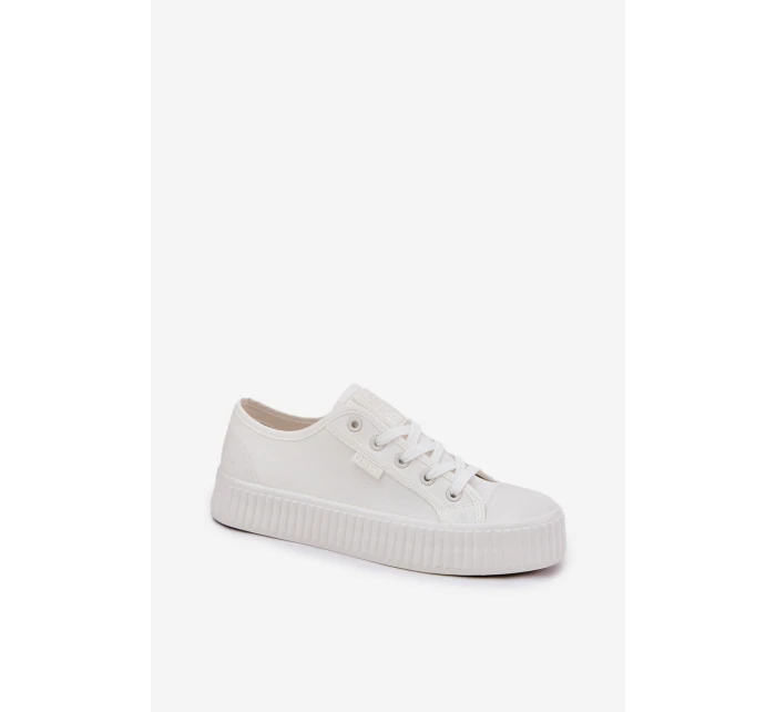 Materiałowe Trampki Damskie Na Platformie Big Star RR274776 Białe