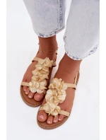 Dámské sandály Ploché s Ozdobnými Zlaté model 21961016 - Boto