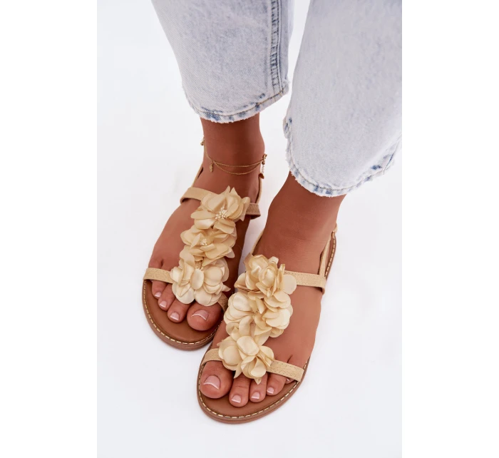 Dámské sandály Ploché s Ozdobnými Zlaté model 21961016 - Boto