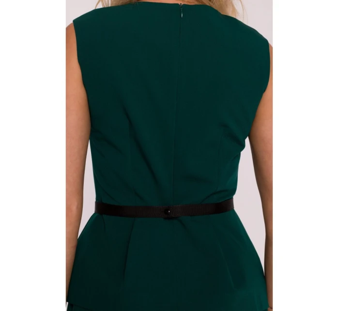 S427 Peplum šaty - zelené