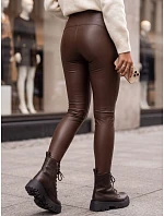 Dámske voskované legíny WAXED CHIC chocolate FashionStreet UY1563 Dámske voskované legíny WAXED CHIC chocolate FashionStreet UY1563