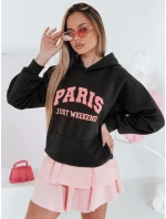 Dámska nadrozmerná mikina PARISSIA black FashionStreet BY1453