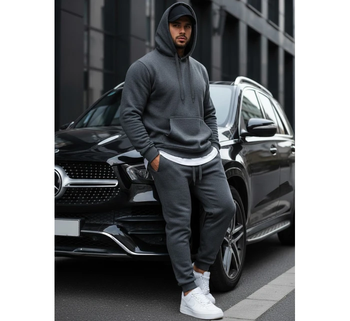 Pánska mikina s kapucňou antracitová BX2085