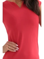 132-9 Klasické priliehavé šaty - červené