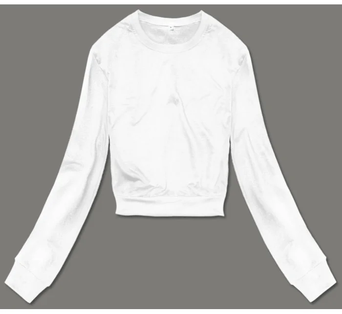 Dámska tenká krátka mikina biela (8B938-1)