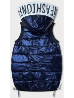 Tmavomodrá dámska vesta so sťahovacími lemami (16M9115-215)