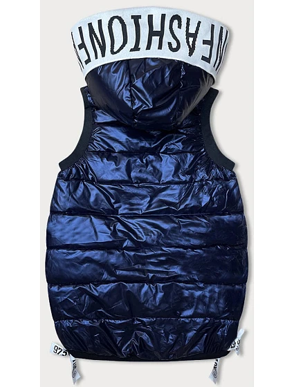 Tmavě modrá dámská vesta se stahovacími lemy model 18930960 - J.STYLE