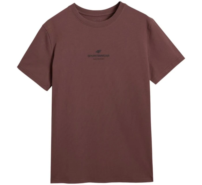 Pánske tričko 4F M2961 tmavohnedé 4FWAW25TTSHM2961 80S pánske