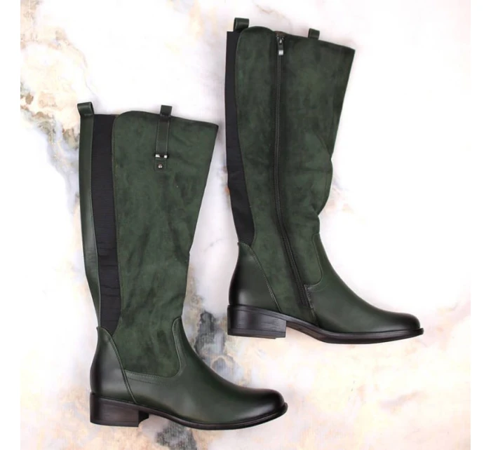 Jezzi W JEZ410C zelené zateplené čižmy