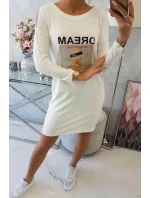 Šaty s potlačou Dream ecru Šaty s potlačou Dream ecru