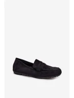Loafersy Mokasyny Damskie Płaskie Czarne Roseline