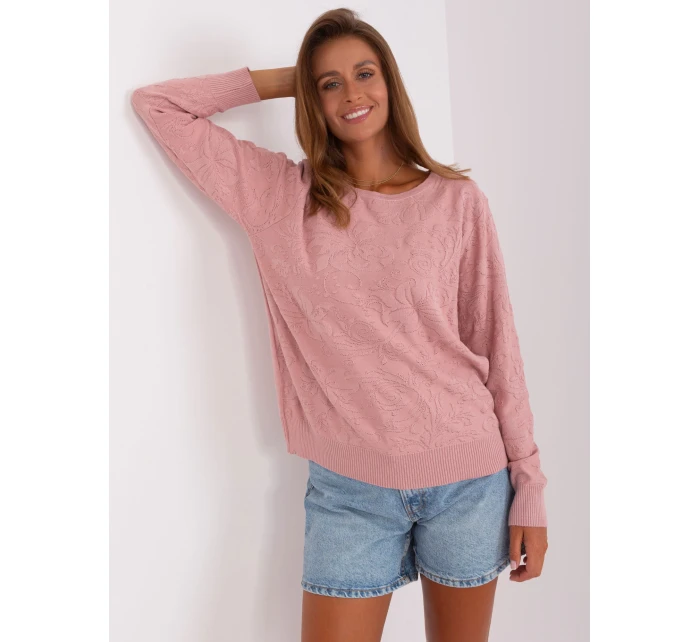 Sweter AT SW model 18895557 jasny różowy - FPrice Sweter AT SW model 18895557 jasny różowy - FPrice