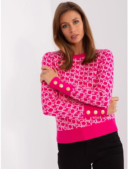 Sweter AT SW model 18990795 fuksjowy - FPrice Sweter AT SW model 18990795 fuksjowy - FPrice