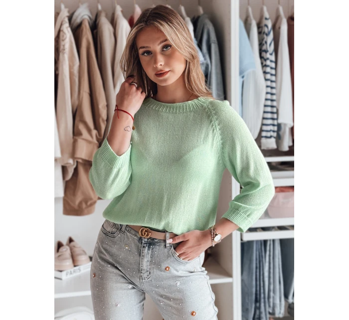 Dámsky oversize sveter SOFTICAN svetlozelený FashionStreet MY2433