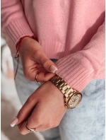 Dámský oversize hladký svetr růžový Dstreet model 21986079 - FashionStreet