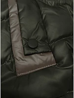 Krátká dámská vesta v khaki barvě se stahovacími boky model 20867419 - S'WEST Krátká dámská vesta v khaki barvě se stahovacími boky model 20867419 - S'WEST