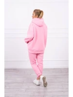 Zateplený set s mikinou s kapucňou svetlo ružový Zateplený set s mikinou s kapucňou svetlo ružový
