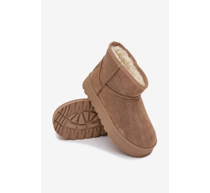 Śniegowce Dziecięce Ocieplane Futerkiem Big Star SS374020 Beżowe Śniegowce Dziecięce Ocieplane Futerkiem Big Star SS374020 Beżowe