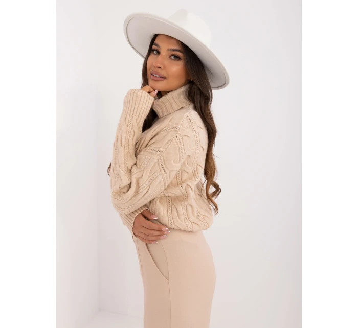 Sweter AT SW model 20459125 beżowy - FPrice Sweter AT SW model 20459125 beżowy - FPrice