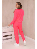 Bavlnená súprava s ozdobnými gombíkmi Pink Neon
