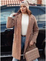 Dámský kabát z kůže dlouhý béžový Dstreet model 21981948 - FashionStreet Dámský kabát z kůže dlouhý béžový Dstreet model 21981948 - FashionStreet