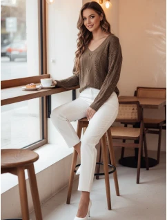 Dámsky sveter LACEONIA beige FashionStreet MY2404