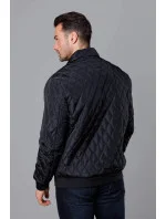 Černá pánská prošívaná bunda s límcem model 18344894 - J.STYLE