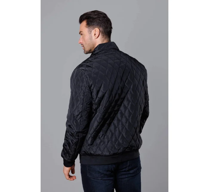 Černá pánská prošívaná bunda s límcem model 18344894 - J.STYLE