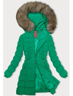 Zelená páperová dámska zimná bunda (LHD-23032)
