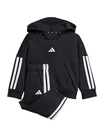 Adidas Essentials Joggers 3 Stripes Fleece Hoodie Black JD6484