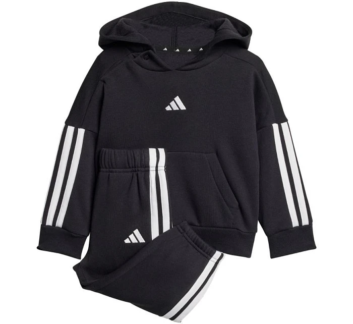 Adidas Essentials Joggers 3 Stripes Fleece Hoodie Black JD6484