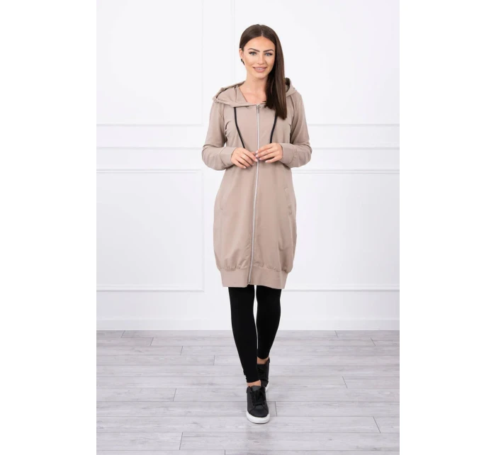 Mikina s kapucňou tmavo béžová Mikina s kapucňou tmavo béžová