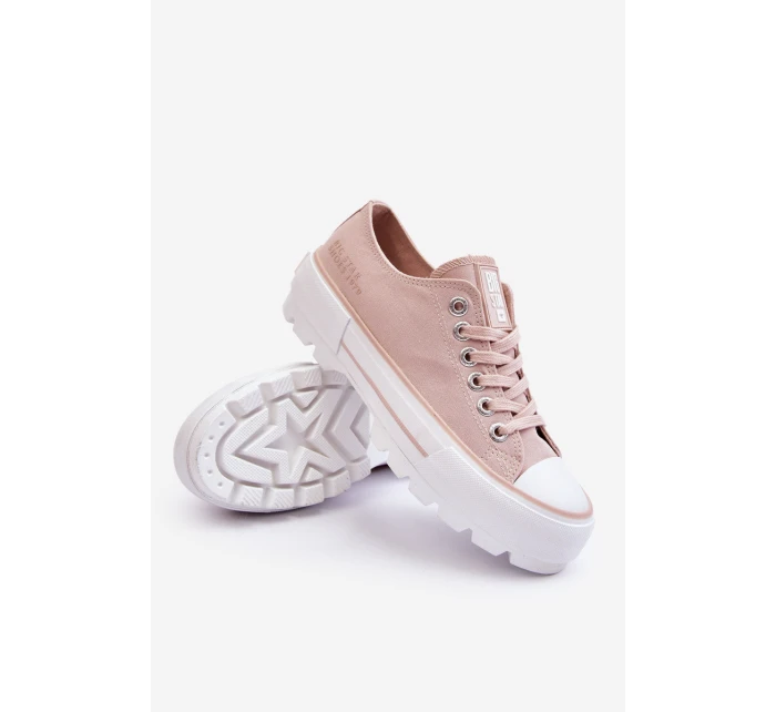 Materiałowe Trampki Na Platformie Big Star LL274151 Nude Materiałowe Trampki Na Platformie Big Star LL274151 Nude