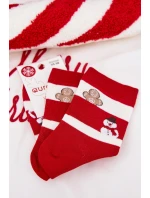 Dámské vánoční ponožky s pruhy červenobílé