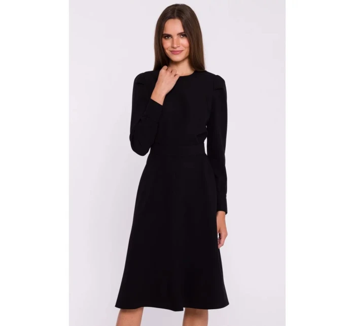 Roztiahnuté šaty S378 čierne - Stylove Roztiahnuté šaty S378 čierne - Stylove