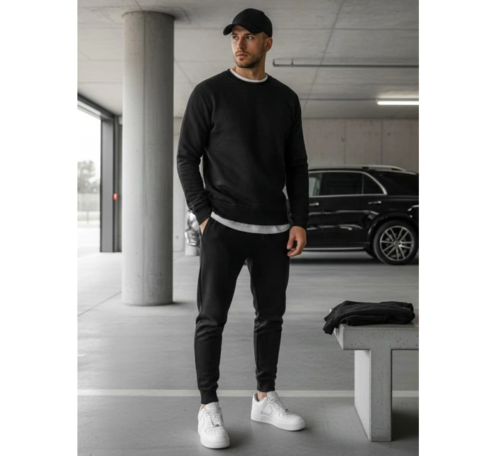 Pánská mikina bez kapuce černá model 21961988 - FashionStreet Pánská mikina bez kapuce černá model 21961988 - FashionStreet