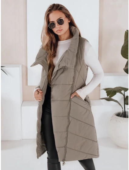Dámská prošívaná vesta zelená Dstreet model 21966325 - FashionStreet