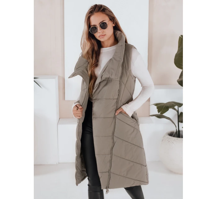 Dámská prošívaná vesta zelená Dstreet model 21966325 - FashionStreet