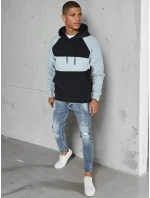 Pánská základní mikina s kapucí s modrými a černými pruhy Dstreet model 21986016 - FashionStreet