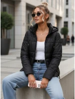 Dámska prešívaná bunda s kapucňou čierna FashionStreet TY5591
