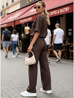 komplet damski z krótkim rękawem brązowy model 22194536 - FashionStreet