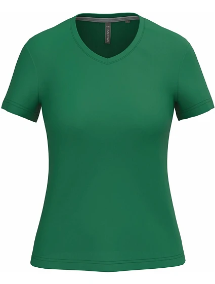 Kariban K 381 Dámske tričko s výstrihom do V 20.K381 kelly green