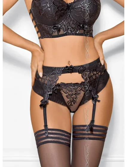 Podväzkový pás Chocolate bar V-7862 čierna - Axami