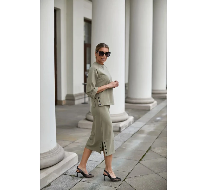 Sukně a halenka  model khaki  model 20247358 - La Aurora
