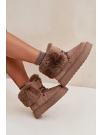 Dámské Sněhule Na Platformě S Kožíškem A Šněrováním Big Star model 21705904 Béžové - Big Star Shoes