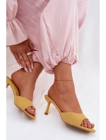 Žabky z semiše na podpatku Žluté model 22103096 - Boto